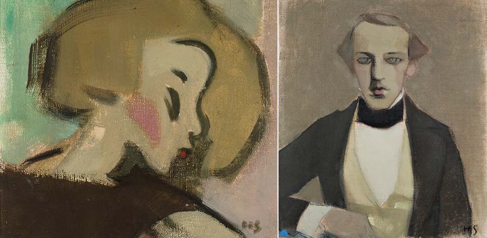 Left: Helene Schjerfbeck, The Apple Girl, 1928<span class='xs-show'>;&nbsp;</span><br class='xs-hide' />Right: Helene Schjerfbeck, My father II, 1943