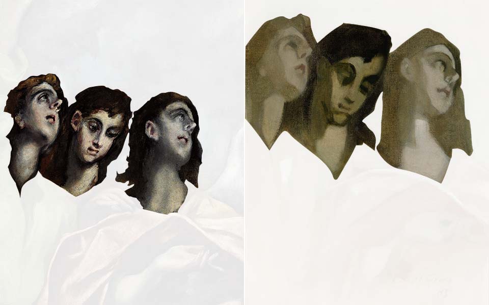 Left: El Greco, Angela (Fragment), ca. 1609-14<span class='xs-show'>;&nbsp;</span><br class='xs-hide' />Right: Helene Schjerfbeck, Angel Fragment, 1928/29