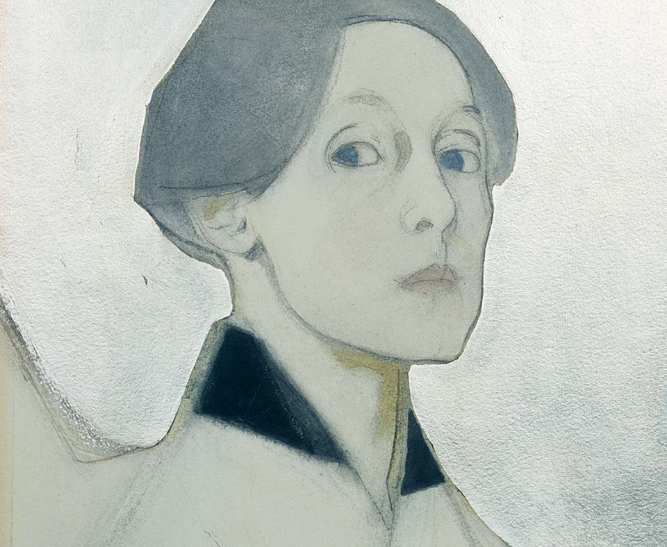 Helene Schjerfbeck, Selbstbildnis mit silbernem Hintergrund, 1915