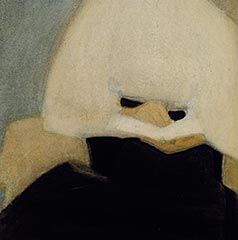 In painterly terms, the women’s bodies are barely modeled. They appear to be as two-dimensional as the picture on the wall. Schjerfbeck could not have more clearly expressed the fact that for her, composition has priority—and not the persons themselves.