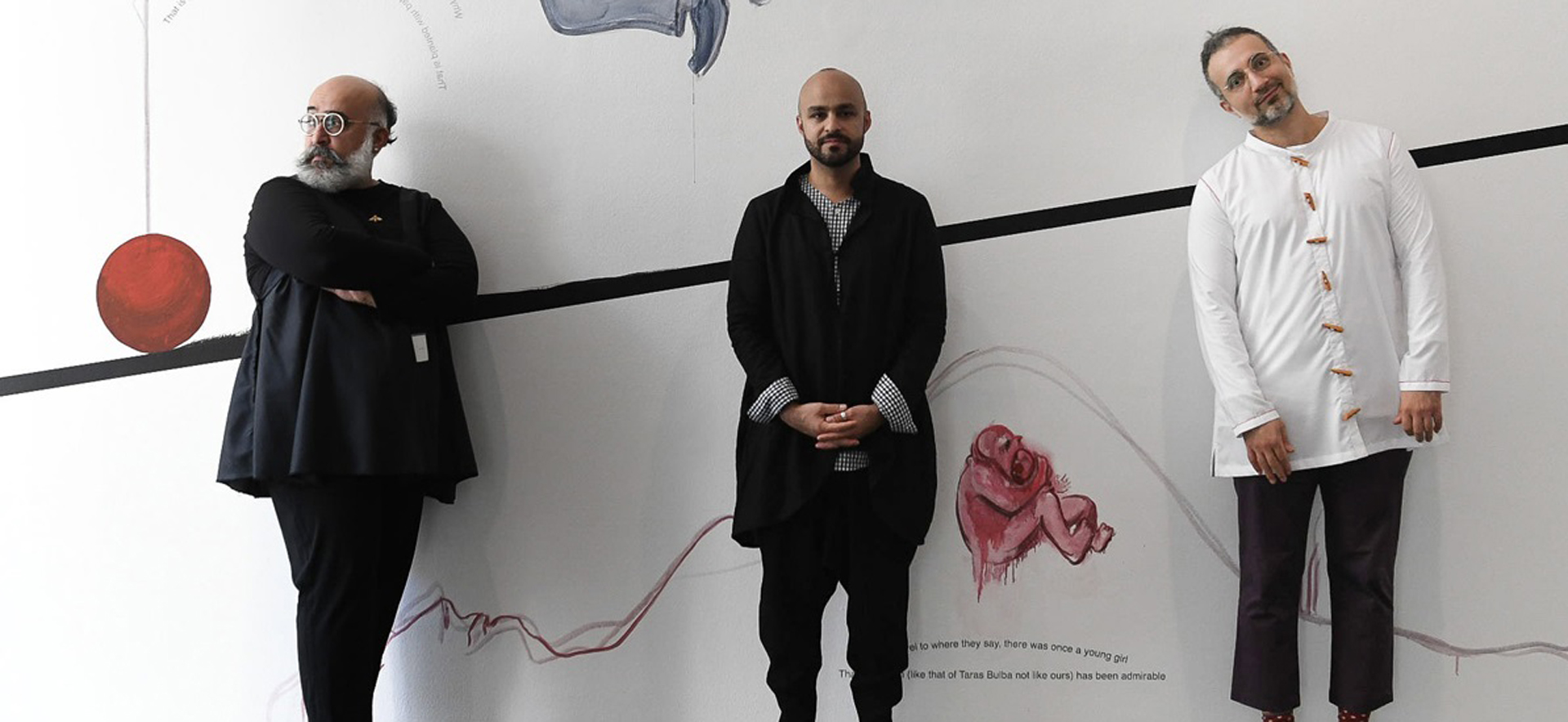 Ramin Haerizadeh, Rokni Haerizadeh, Hesam Rahmanian, Porträt (v.l.n.r.) Ramin Haerizadeh, Hesam Rahmanian, Rokni Haerizadeh), MACBA Collection. Study Center. MACBA Historical Fund, Foto: Miquel Coll
