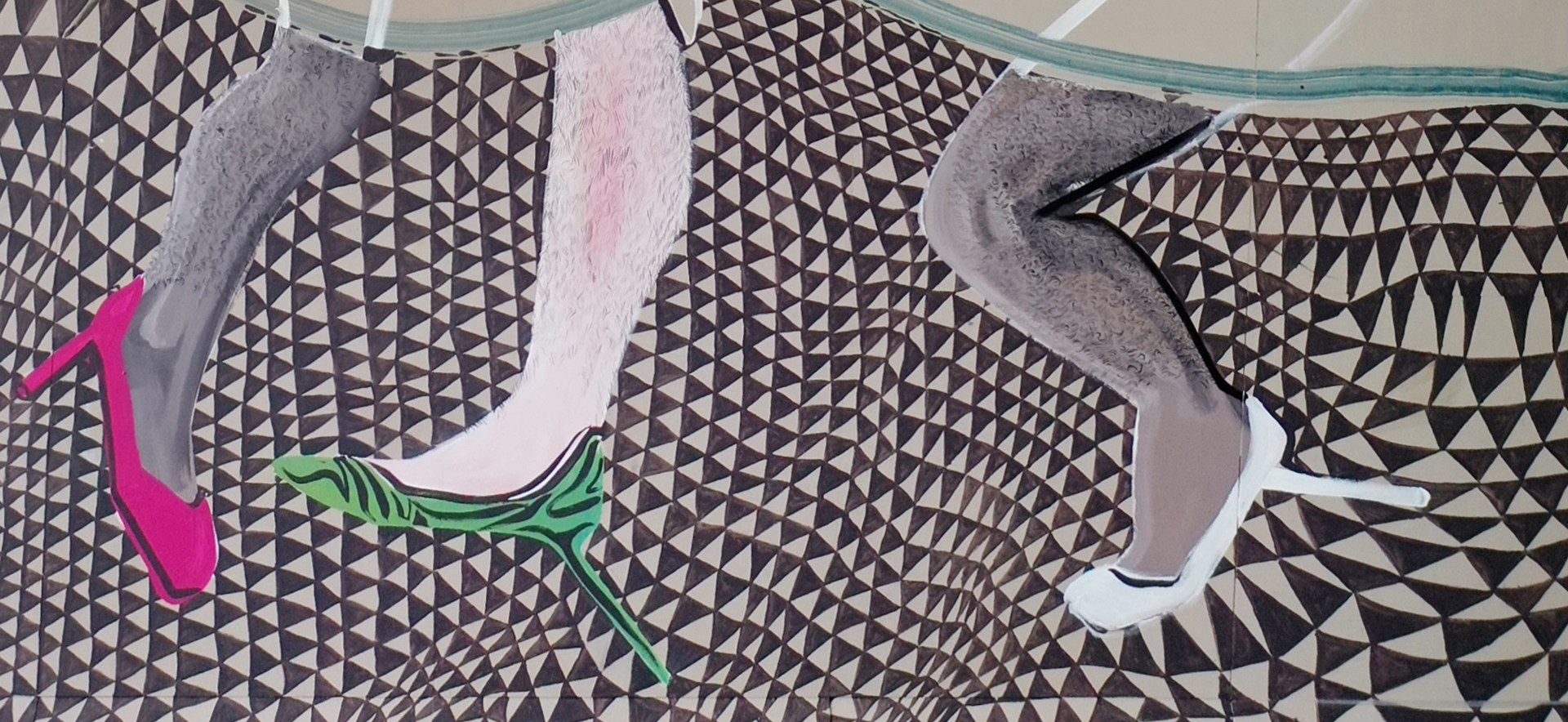 Ramin Haerizadeh, Rokni Haerizadeh, Hesam Rahmanian, O You People!, 2020, Detail, Courtesy die Künstler und Galerie Isabelle van den Eynde, Dubai, produziert und realisiert von Schirn Kunsthalle Frankfurt