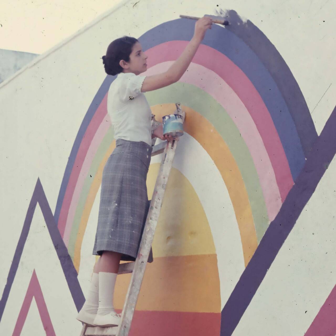 Detail: Wandgemälde im Entstehen, Asilah Moussem Culturel, 1978, 
